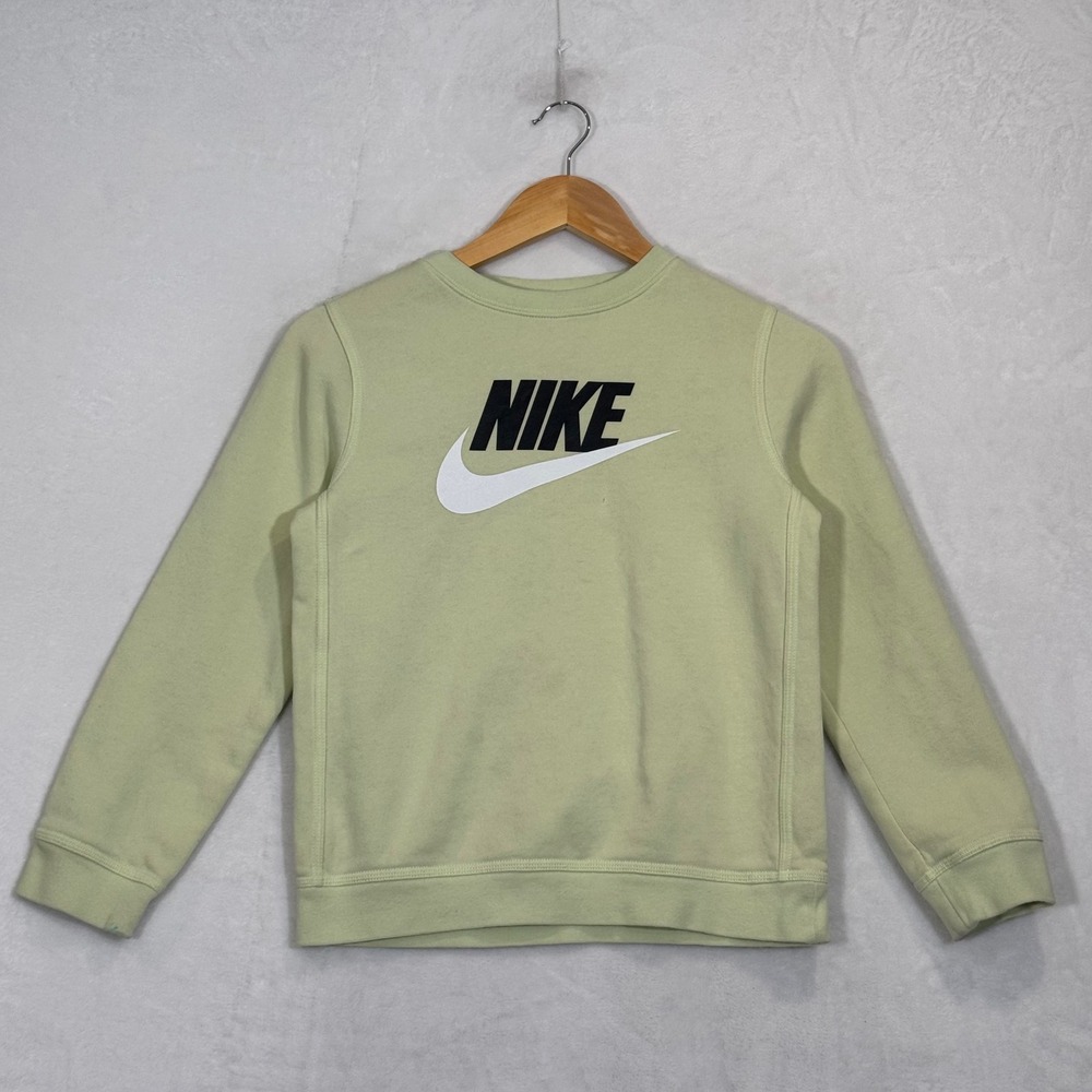 Nike Lime Green Logo Graphic Crewneck Sweatshirt Medium